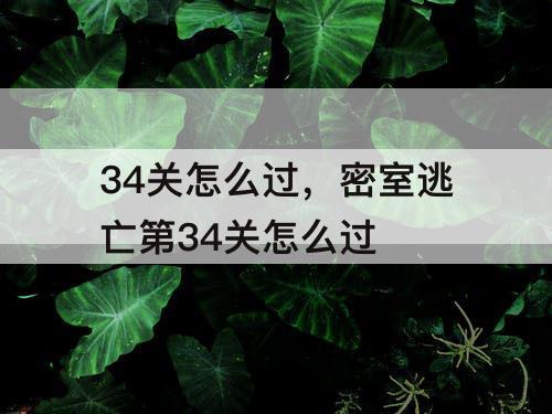34关怎么过，密室逃亡第34关怎么过