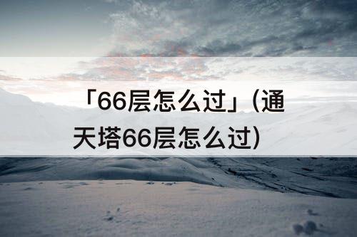 「66层怎么过」(通天塔66层怎么过)