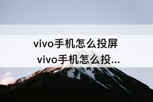 vivo手机怎么投屏 vivo手机怎么投屏到车载屏幕上
