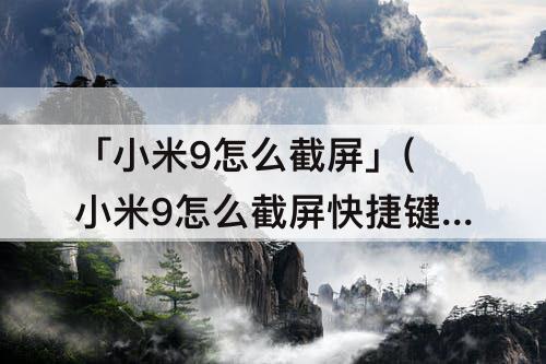 「小米9怎么截屏」(小米9怎么截屏快捷键)
