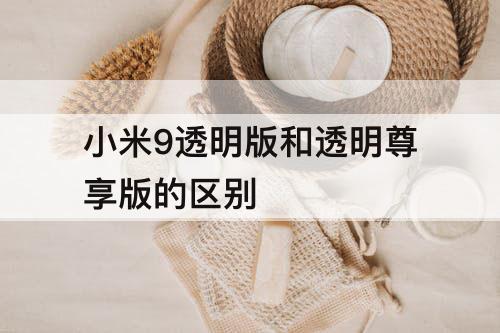 小米9透明版和透明尊享版的区别