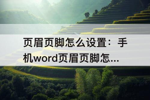 页眉页脚怎么设置：手机word页眉页脚怎么设置