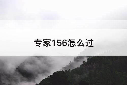 专家156怎么过