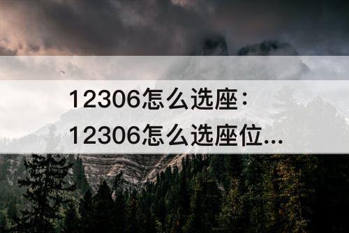 12306怎么选座：12306怎么选座位窗口