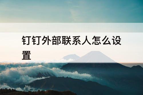 钉钉外部联系人怎么设置