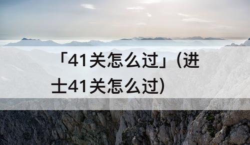 「41关怎么过」(进士41关怎么过)