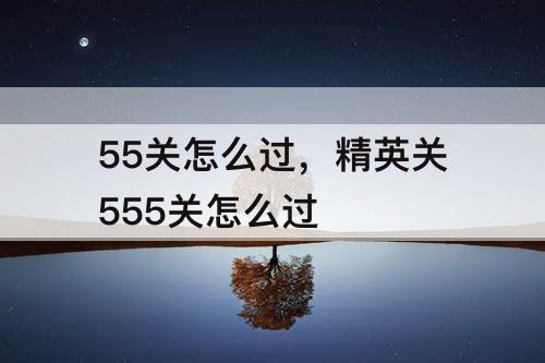 55关怎么过，精英关555关怎么过