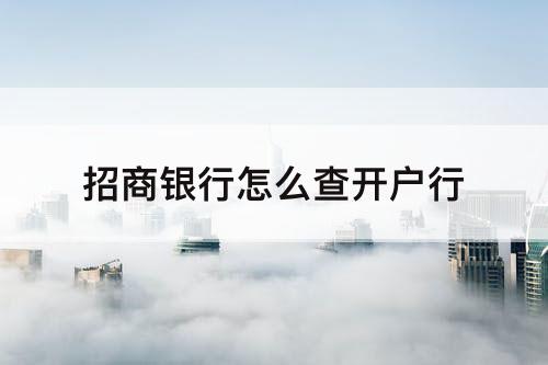 招商银行怎么查开户行