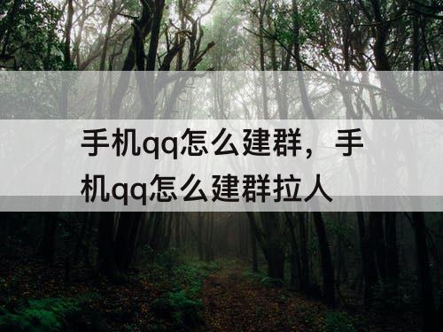 手机qq怎么建群，手机qq怎么建群拉人