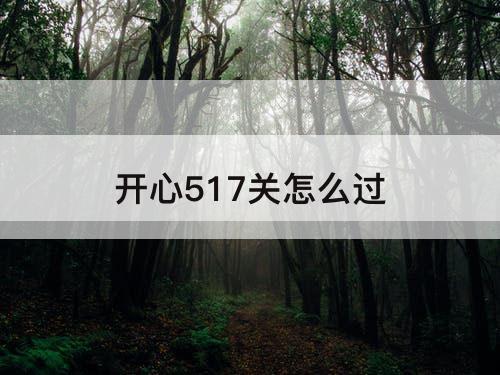 开心517关怎么过