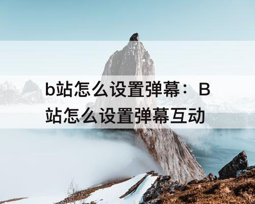 b站怎么设置弹幕：B站怎么设置弹幕互动