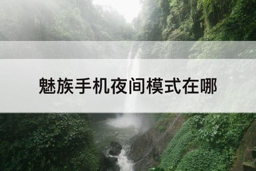 魅族手机夜间模式在哪