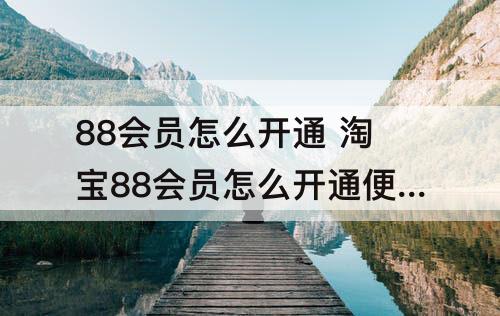 88会员怎么开通 淘宝88会员怎么开通便宜