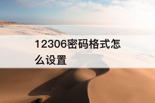12306密码格式怎么设置