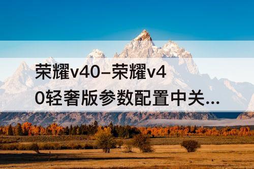 荣耀v40-荣耀v40轻奢版参数配置中关村