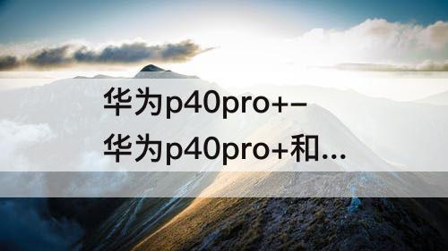 华为p40pro+-华为p40pro+和三星s20ultra拍照哪个好