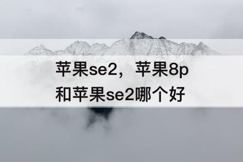 苹果se2，苹果8p和苹果se2哪个好