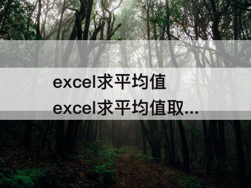 excel求平均值 excel求平均值取整数