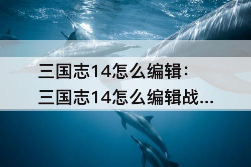 三国志14怎么编辑：三国志14怎么编辑战法