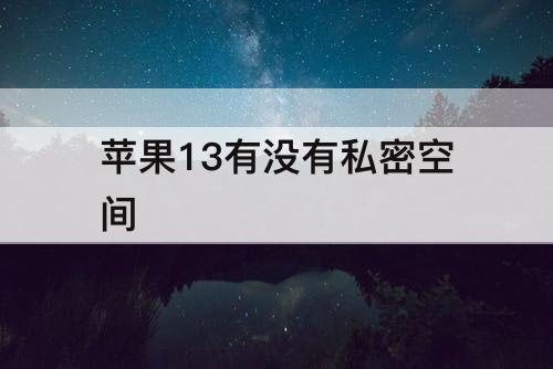 苹果13有没有私密空间
