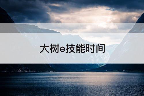 大树e技能时间