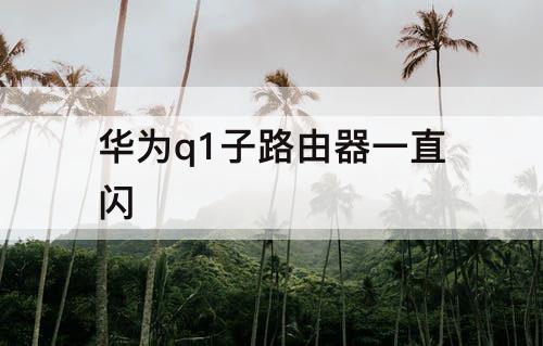 华为q1子路由器一直闪