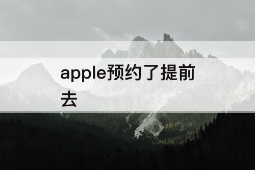 apple预约了提前去
