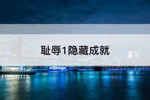 耻辱1隐藏成就