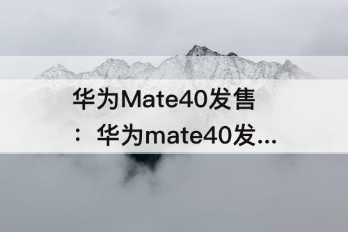 华为Mate40发售：华为mate40发售日期